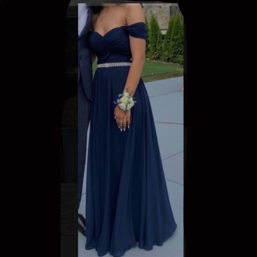 Navy Blue Formal Prom Dress/ Bridesmaids Dress